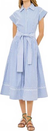 Oliphant Belted Shirt Dress In Sconset Blue