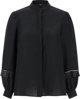 Kiton Linnen Overhemd - Dames - Overhemden - Zwart - S - Linnen - Overhemden