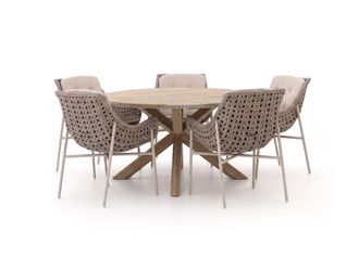 Manifesto Furniture Manifesto Novara/ROUGH-Y &oslash;150cm dining tuinset 6-delig