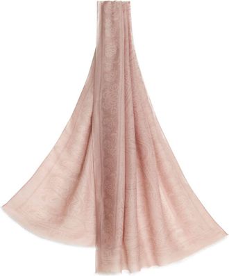 Etro paisley-jacquard frayed scarf - men - Wool/Cashmere/Silk - One Size - Pink