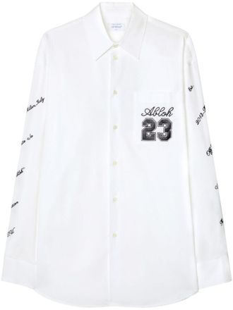 Off-white White Logo cotton overshirt