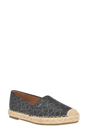 Calvin Klein Popular Espadrille Flat in Black Logo at Nordstrom Rack, Size 8.5
