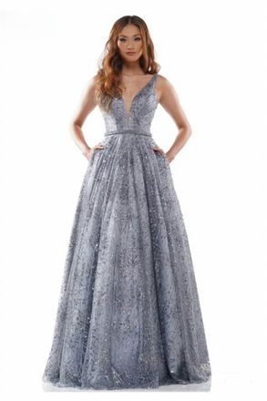 Colors Dress All That Sparkles Ball Gown In Slate Blue