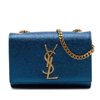 Saint Laurent Pre-owned Saint Laurent Small Metallic Calfskin Classic Monogram Kate Crossbody Ladies UYSCMVPJ8Y1RKC2U