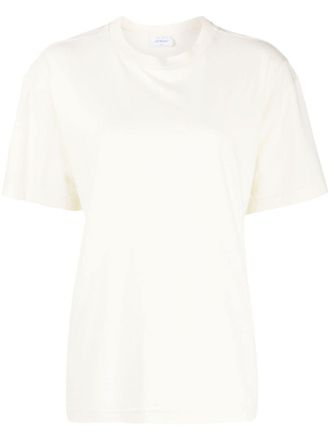 Off-white T-shirt con righe diagonali - Giallo