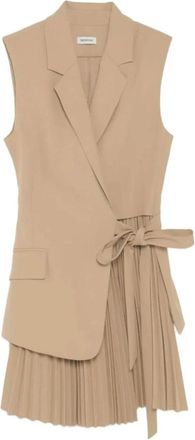 SIMKHAI Kleedjes, Dames, Bruin, S, Polyester, Eman Jurk