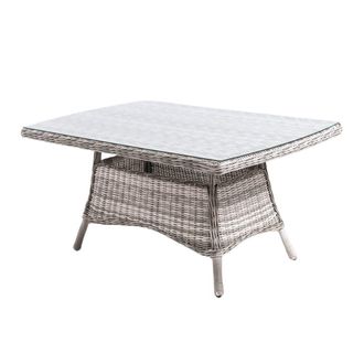 ED&Egrave;N JARD&Iacute; Mesa centro de exterior rat&aacute;n sint&eacute;tico gris 140x85x67 cm