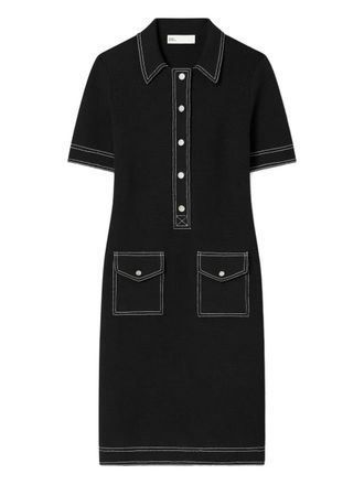 Tory Burch Mini-jurk met stiksel - Zwart