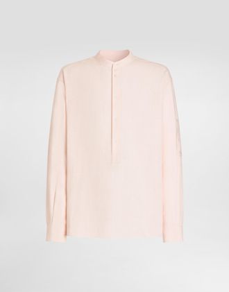 Dolce & Gabbana Linen Shirt - Man Shirts Pink Linen 38