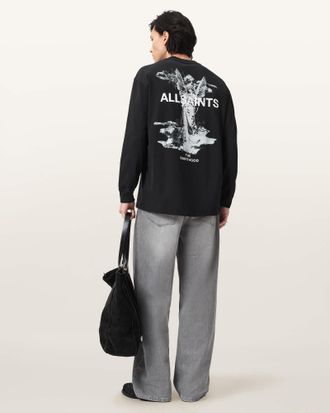 AllSaints Cotton Guardian Oversized Graphic T-Shirt, Size: XXL