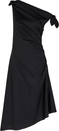 Staud Bellaria Ruched Stretch-cotton Midi Dress - Black - 12 (UK16 / XL)