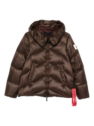 Afterlabel padded hooded jacket - women - Polyamide/Polyamide/Down/Feather - L - Brown