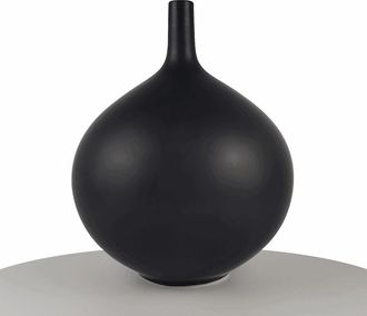 OEM Jarr&oacute;n Decorativo De Cer&aacute;mica Sevilla Negro - 24 Cm, Acabado Mate