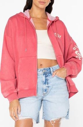 Roxy Line Up Graphic Hoodie in Holly Berry at Nordstrom Rack, Size X-Small