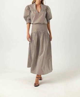 Sundays Ingrid V-Neck Top In Umber Lurex
