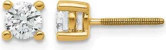Diamond2Deal 14k White Gold 2/3 ct Round Lab Grown Diamond Stud Earrings Screw Back VS Clarity, D-E Color