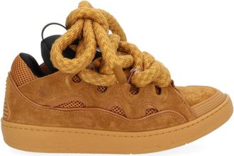 Lanvin Brown Solid Curb Sneakers