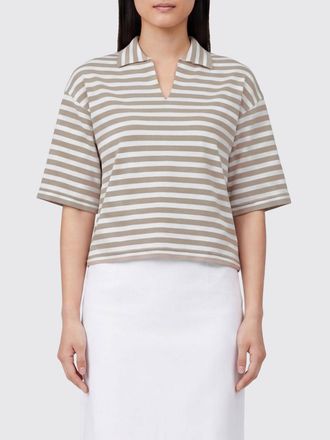 Max Mara Short-Sleeved Viscose Polo with Dropped Shoulders and V-Neck