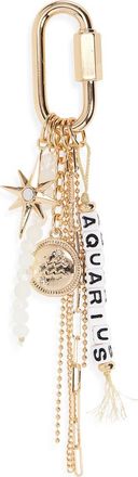 Chelsea28 Zodiac Bead Bag Charm in Aquarius- White Multi- Gold at Nordstrom