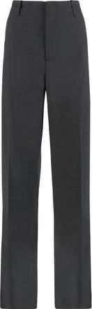 Bottega Veneta Wollen broek met zakken - Heren - Straight fit broeken - Grijs - M - Wol - Broeken