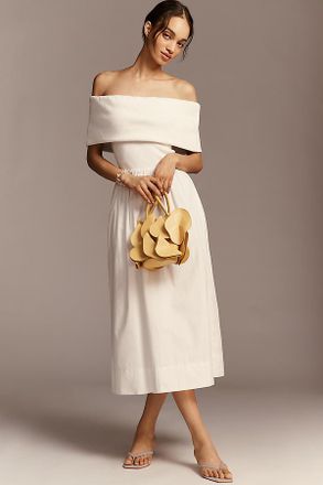 Greylin Marjorie Off-Shoulder A-Line Midi Dress