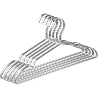 OEM Juego De 10 Perchas De Aluminio Y Hierro Amber Home, 42 Cm, Perchas De Metal Plateado Mate Para Ropa, Trajes, Camisetas, Camisas, Chaquetas, Vestidos,
