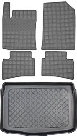 OEM Kia Stonic Suv (5 Puertas) A Partir De Octubre De 2017. Juego: Alfombrillas De Goma Para Coche + Alfombrilla Para Maletero