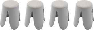 Sweeek Set de 4 Taburetes apilables de borreguito texturizado