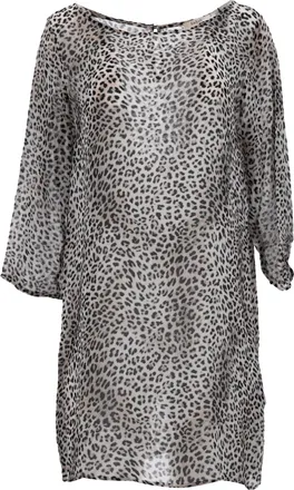 BA&SH Ba&Sh mini-jurk met luipaardprint in bruine viscose