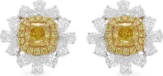 HYT Jewelry Orecchini in oro giallo e bianco 18 carati con diamanti - Argento