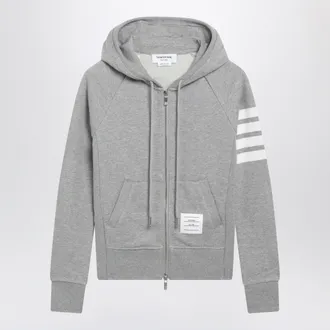 Thom Browne Felpa Loopback Classic grigio chiaro in cotone