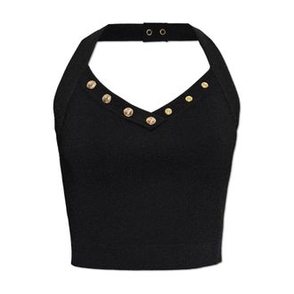 Balmain Top Corto sin Mangas - Tops - Mujer - Negro - 2XS