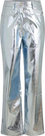 Amy Lynn AmyLynn Dames/Dames Metallic Normale Broek (Blauw)