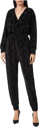 Philipp Plein Jumpsuit met Gelaserde Monogram - Dames - Trainingspakken - Zwart - M - Katoen - Fitness
