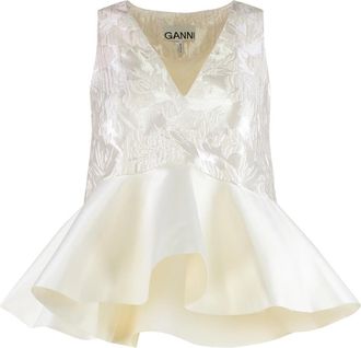 Ganni Tops - Dames - Tops zonder mouwen - Wit - 2XS - Tops