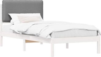 vidaXL Estructura De Cama Con Cabecera Tapizada Gris Claro 80 X 200 Cm Vidaxl