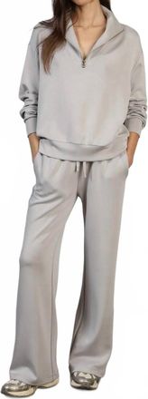 Dylan Saturday Wide Leg Pant In Heather Grey
