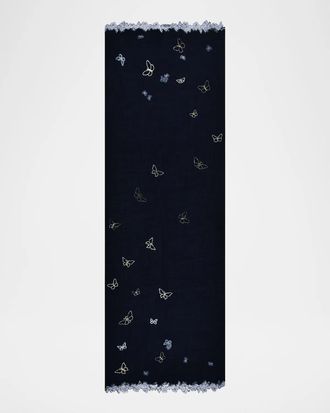 Janavi India Midnight Flutter Cashmere Scarf