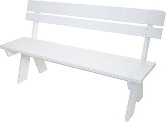 Hhg Banco De Jard&iacute;n Hhg 483, Banco De Madera Banco De Parque, Calidad Gastron&oacute;mica, Madera Maciza 148cm, Blanco
