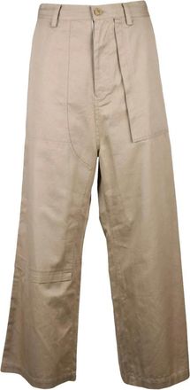 Yohji Yamamoto Pantalone - Dames - Broeken - Beige - Maat: S Katoen