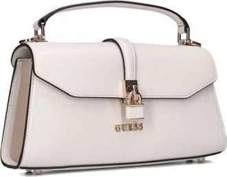 Guess Tassen, Dames, Wit, ONE Size, Wol, Taupe Top Handle Flap Handtas
