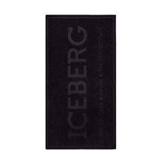 Iceberg Home, Heren, Zwart, ONE Size, Katoen, Strandlaken Met Logo