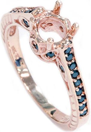 Pompeii3 Rose Gold 1/4ct Vintage Black Diamond Ring Setting 14K Size Selectable