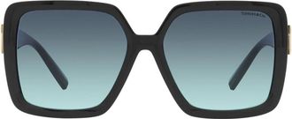 Tiffany & Co. Zonnebril met vierkant montuur en vrouwelijke details - Dames - Zonnebrillen - Zwart - 57 MM - Accessoires
