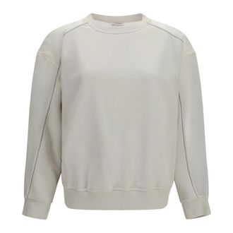 Brunello Cucinelli Sudadera de organza y Monile - Sweatshirts & Hoodies - Mujer - Blanco - S