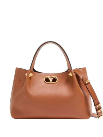 Valentino Garavani Brown VLogo Signature Small Tote