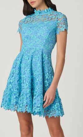 Shoshanna Harlow Londrina Lace Dress in Vista Blue/bright Mint at Nordstrom, Size 12