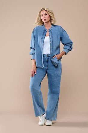 Mart Visser Nina Denim Blouse Denim Blauw Maxi