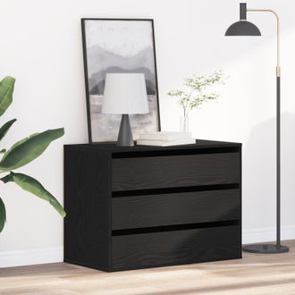 Berkfield Home Corner Chest of Drawers Black Oak 80x41x58 cm Engineered Wood | Size: 80 x 41 x 58 cm