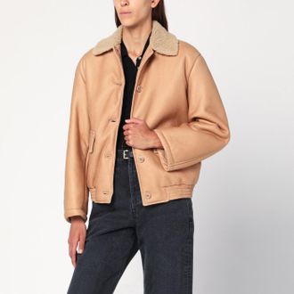 Salvatore Santoro Bomber color nude in pelle